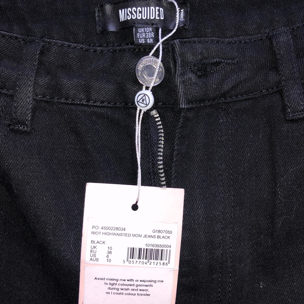 High waisted black mom jeans